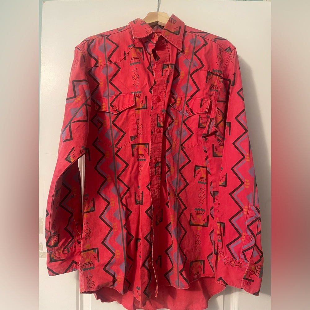 Vintage 90s Wrangler Brushpopper Frontier Series Western Shirt